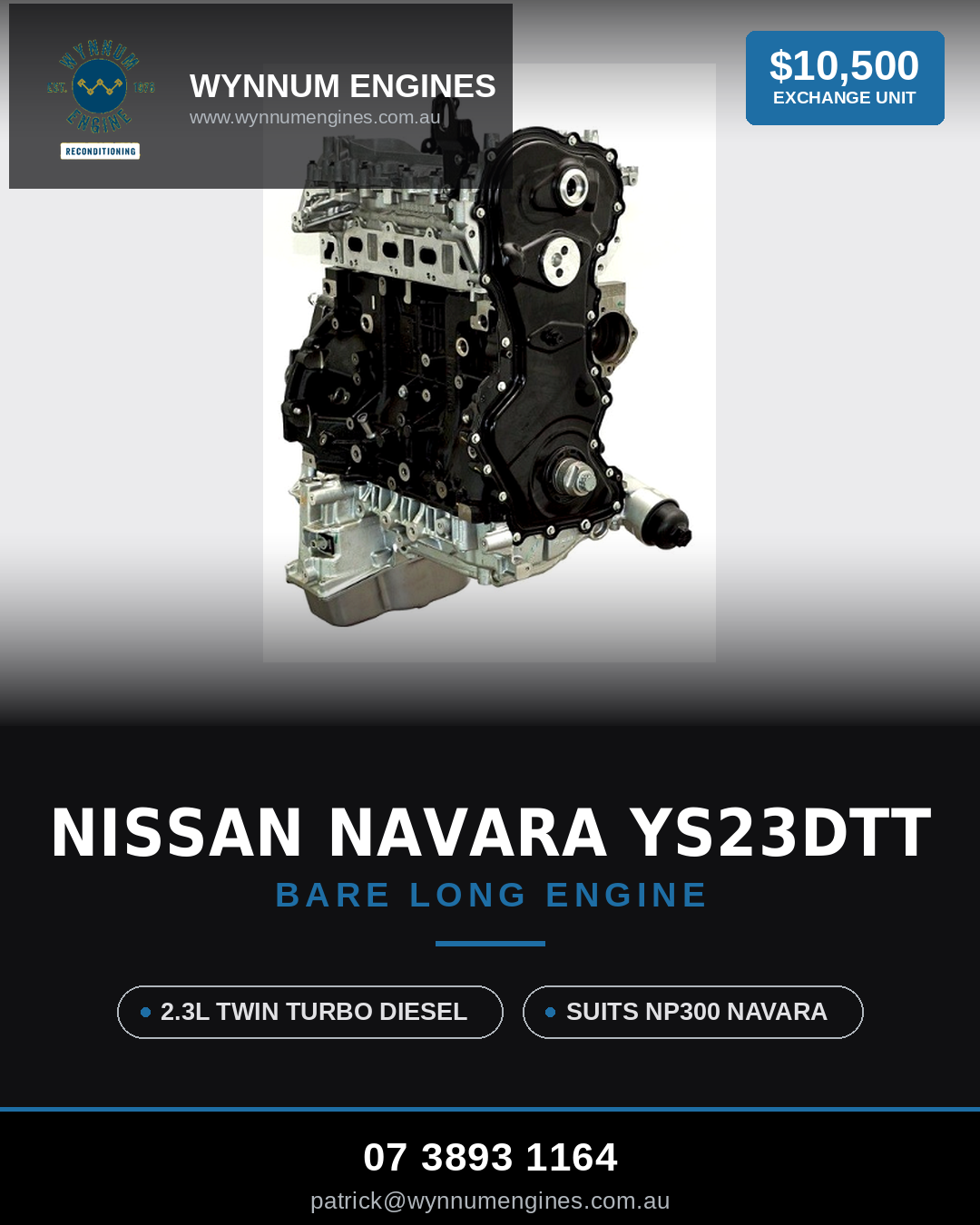 Click to view this engine Thumbnail for Nissan Navara YS23 Exchange Engine